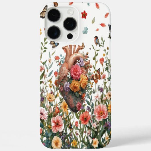 フローラハート電話ケース芸術的開花構造 Case-Mate iPhoneケース (裏面)