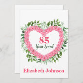 フローラハート85th誕生日カード(女性用) (正面/裏面)