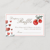 フローラハート&さくらんぼおむつラッフルベビーシャワー エンクロージャーカード (正面)