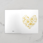 フローラハート 箔グリーティングカード (外側レイダウン)