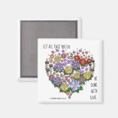 フローラハート、1コリントからのw節16:14 マグネット (正面/裏面)