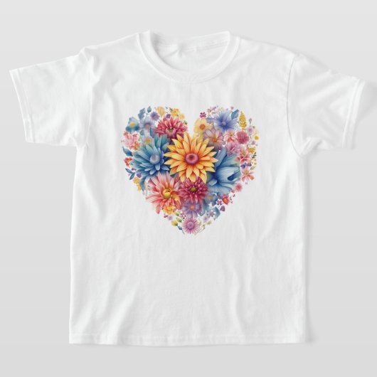 フローラハート Tシャツ (レイダウン)