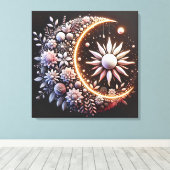 フローラハーフムーンストレッチキャンバス印刷 キャンバスプリント (インサイチュ (ウッドフロア))