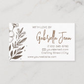 フローラハーブ手作り工芸品フラワースケッチ 名刺 (裏面)