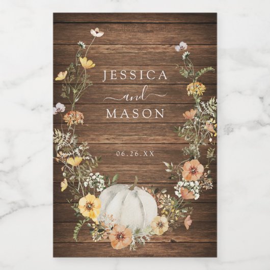 フローラハーベストカボチャ結婚式の引き出物ワインラベル ワインラベル (シングルラベル)