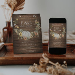 フローラハーベストパンプキン秋インラブブライダルシャワー 招待状