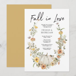 フローラハーベストパンプキン秋インラブブライダルシャワー 招待状