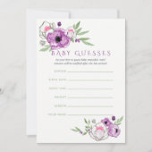 フローラバイオレットとセージ赤ちゃんシャワーベビー憶測 招待状 (正面)
