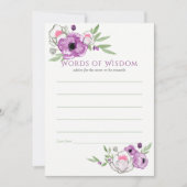 フローラバイオレットとセージ赤ちゃんシャワーママアドバイス 招待状 (正面)