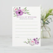 フローラバイオレットとセージ赤ちゃんシャワーママアドバイス 招待状 (スタンド正面)