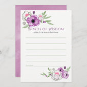 フローラバイオレットとセージ赤ちゃんシャワーママアドバイス 招待状 (正面/裏面)