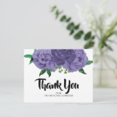 フローラバイオレットパープルブライダルシャワーサンキューカード 招待状 (スタンド正面)