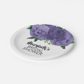 フローラバイオレットパープルブライダルシャワー紙プレート ペーパープレート (アングル)
