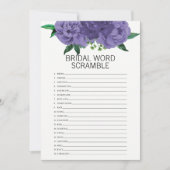 フローラバイオレットブライダルシャワーワードスクランブルゲーム 招待状 (正面)