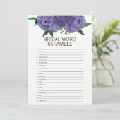 フローラバイオレットブライダルシャワーワードスクランブルゲーム 招待状 (スタンド正面)