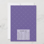 フローラバイオレットブライダルシャワーワードスクランブルゲーム 招待状 (裏面)