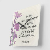 フローラバイブル聖句スクエアウォールクロック スクエア壁時計 (傾斜)