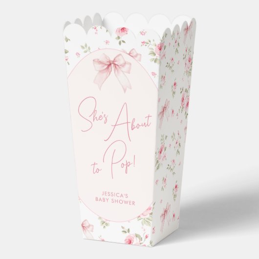 フローラバウが赤ちゃんポップ・アートのシャワーポップコーンへ フェイバーボックス (正面)