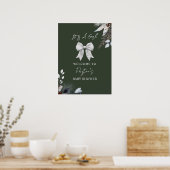 フローラバウ冬の緑の女の子ベビーシャワーへようこそ ポスター (キッチン)