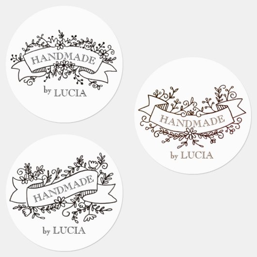 フローラバエレガントナースクリプト手作り ラベル (グループ)