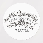 フローラバエレガントナースクリプト手作り ラベル (デザイン1)