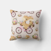 フローラバスケットを装備した自転車のキリン クッション (裏面)