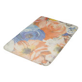 フローラバスマット – 青、オレンジ、ベージュ バスマット (アングル)