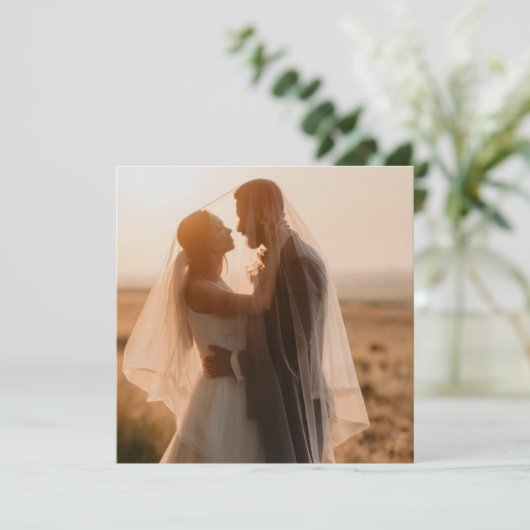 フローラバタフライガーデンテラコッタスクエアフォト サンキューカード (スタンド正面)