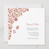 フローラバタフライガーデンテラコッタスクエアフォト サンキューカード (裏面)