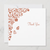 フローラバタフライガーデンテラコッタスクエア結婚ズ サンキューカード (正面)