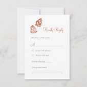 フローラバタフライガーデンテラコッタボホ結婚ズ 出欠カード (正面)