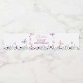 フローラバタフライガーデンバースデーパーティーウォーターボトル ペットボトルラベル (シングルラベル)