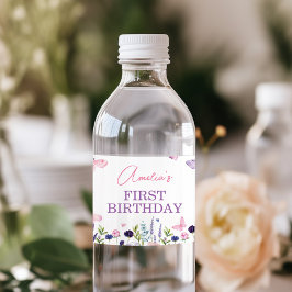 フローラバタフライガーデンバースデーパーティーウォーターボトル ペットボトルラベル
