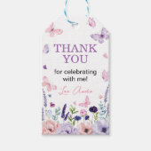フローラバタフライガーデンパーティーサンキューユーメッセージカード ギフトタグ (正面)