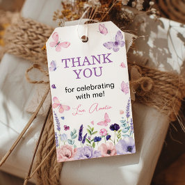 フローラバタフライガーデンパーティーサンキューユーメッセージカード ギフトタグ