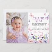 フローラバタフライガーデン誕生日パーティーフォト サンキューカード (正面)