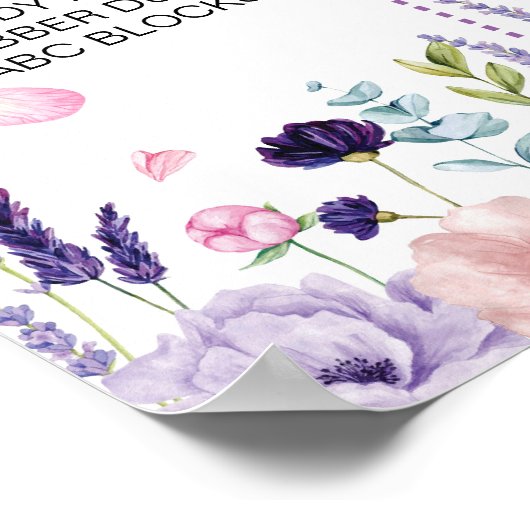 フローラバタフライガーデン誕生日マイルストーン標識 ポスター (角)