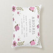 フローラバタフライガーデン誕生統計子供部屋枕 アクセントクッション (正面(垂直))