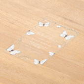 フローラバタフライガーデン透明ブライダルシャワー アクリル招待状 (レイダウン)