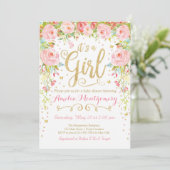 フローラバタフライガールベビーシャワー招待状 招待状 (スタンド正面)