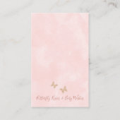 フローラバタフライキスベビーシャワーおむつラッフル 名刺 (裏面)