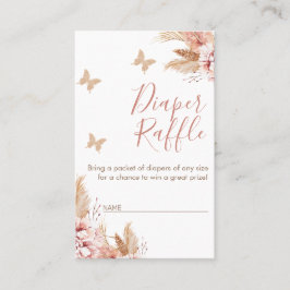 フローラバタフライキスベビーシャワーおむつラッフル 名刺