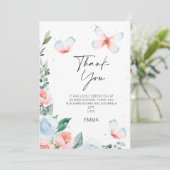 フローラバタフライキスベビーシャワーサンキューカード 招待状 (スタンド正面)