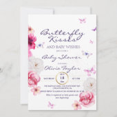 フローラバタフライキスベビーシャワー 招待状 (正面)