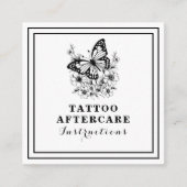 フローラバタフライタトゥーアフターケアの指示 スクエア名刺 (正面)