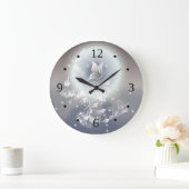 フローラバタフライダスティブルー |ファンタジー ラージ壁時計 (ホーム)