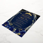 フローラバタフライティアラネイビーキンセアニェラ 箔招待状 (回転した状態)