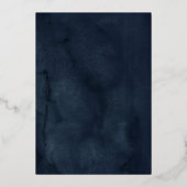 フローラバタフライティアラ金ゴールドネイビーキンセアニェラ 箔招待状 (裏面)