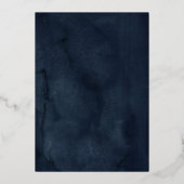 フローラバタフライネイビー金ゴールドブライダルシャワー 箔招待状 (裏面)