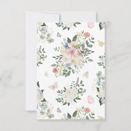 フローラバタフライバプテスマ招待状 招待状 (裏面)